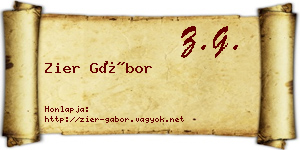 Zier Gábor névjegykártya